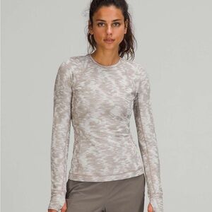 lululemon athletica Gray Camouflage Long Sleeve Top